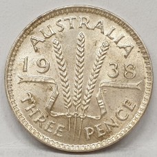 AUSTRALIA 1938 . THREEPENCE . HARD TO FIND